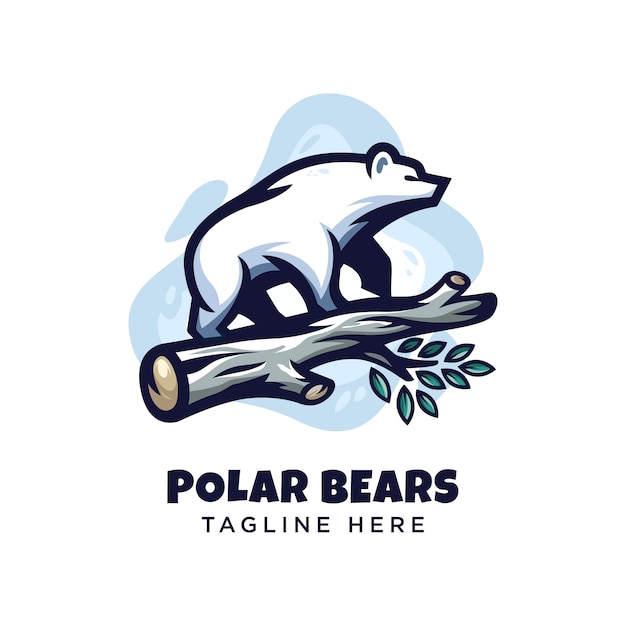 Logo Niedźwiedzia Polarnego Nowoczesny Minimalizm