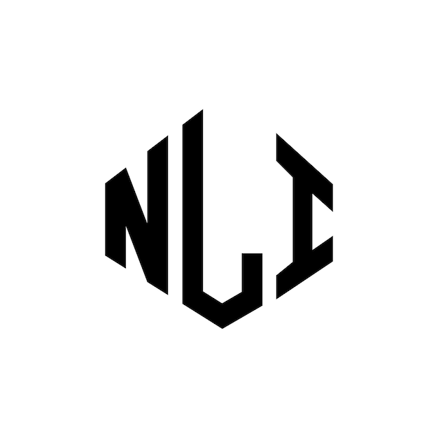 Plik wektorowy logo nli w kształcie wieloboku nli wieloboku i sześcianu nli sześciokątny wektorowy szablon logo kolory białe i czarne nli monogram logo biznesowe i nieruchomości