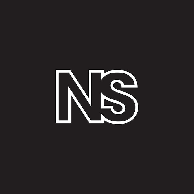 Logo NS Litery SN Litery Monogramy NS Inicjały Litery