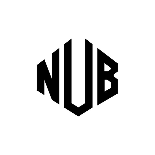 Plik wektorowy logo nub w kształcie wielobocza nub wieloboczka i sześcianu nub sześcioboczny wektorowy szablon logo kolory białe i czarne nub monogram logo biznesowe i nieruchomości
