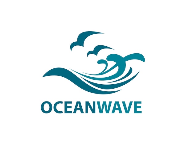 Logo Oceanu Z Falami I Mewami