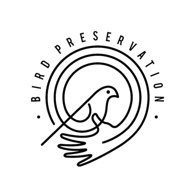 Logo Ochrony Ptaków Z Koncepcją Grafiki Liniowej