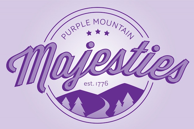 Plik wektorowy logo odznaki majesties purple mountain