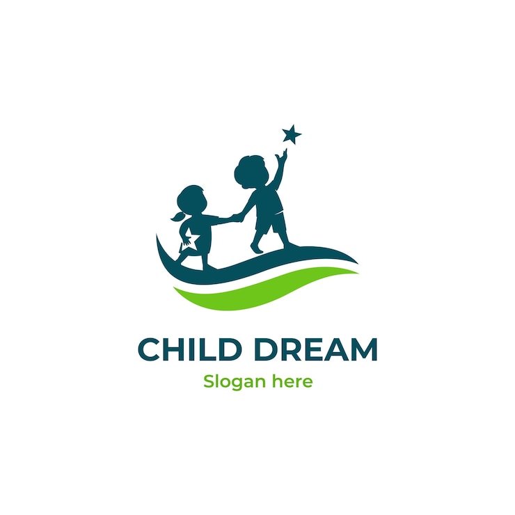 Wektor logo opieki nad dziećmi kids dream wektor logo