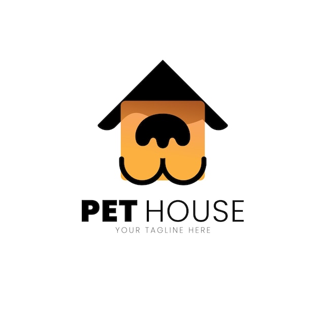 Logo Opieki Nad Zwierzętami Z Symbolami Nosa. Logo Domu Dla Zwierząt. Psia Buda. Szablon Logo Wektor Centrum Opieki Nad Zwierzętami