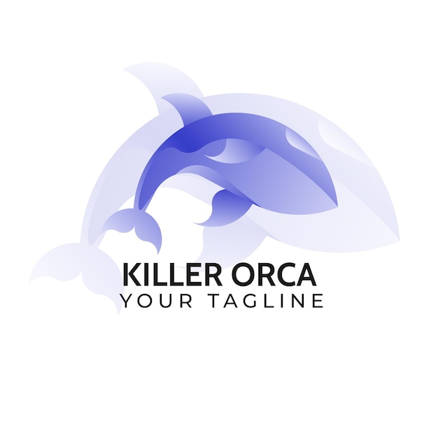 Logo Orca Gradient Styl Ilustracji Wektorowychxdxa