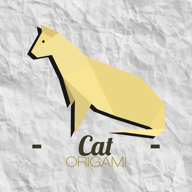 Plik wektorowy logo origami kota z tytułowym origami kota