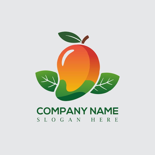 Logo owoców mango z liśćmi