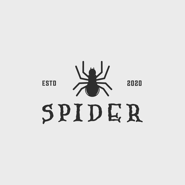 Plik wektorowy logo pająka vintage ilustracja wektorowa szablon ikona projekt graficzny