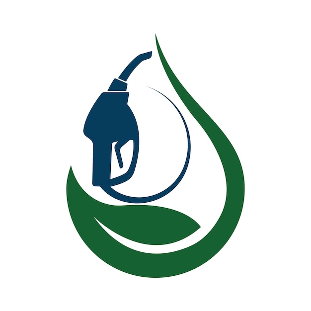 Logo Paliwa Biologicznego Ikona Paliwa Ekologicznego Zielona Pompa Ekologiczna Znak Stacji Benzynowej Zielona Bomba Liściowa Wektor