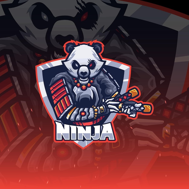 Logo Panda Esport I Logo Gry Maskotki