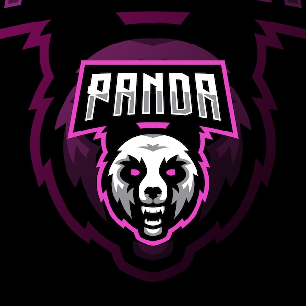 Plik wektorowy logo panda maskotka logo gier esport