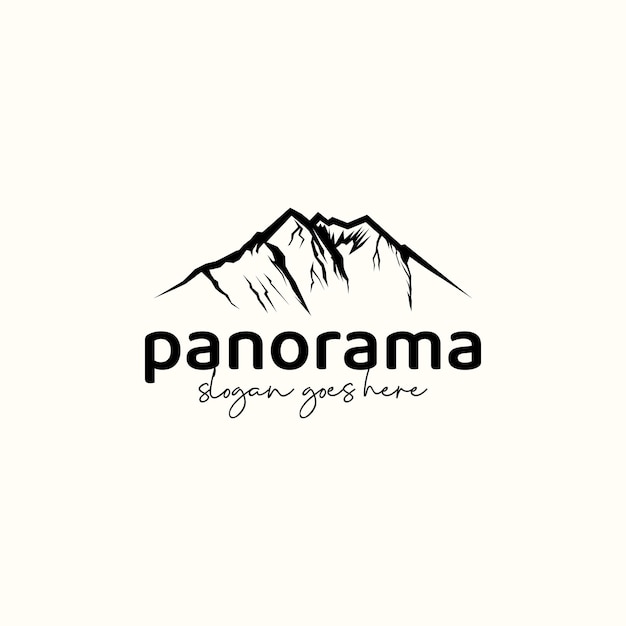 Logo Panoramy Górskiej W Stylu Vintage