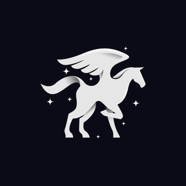 Logo Pegasus W Czarno-białym Stylu