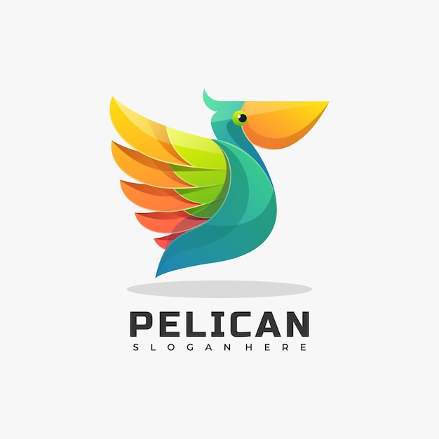 Logo Pelikan Gradient Kolorowy Styl