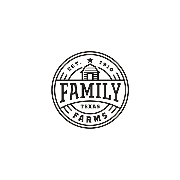 Logo Pieczęci Etykiety Vintage Barn Farm