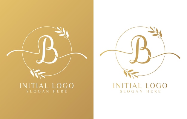 Plik wektorowy logo piękności litery b z ozdobnymi ozdobami