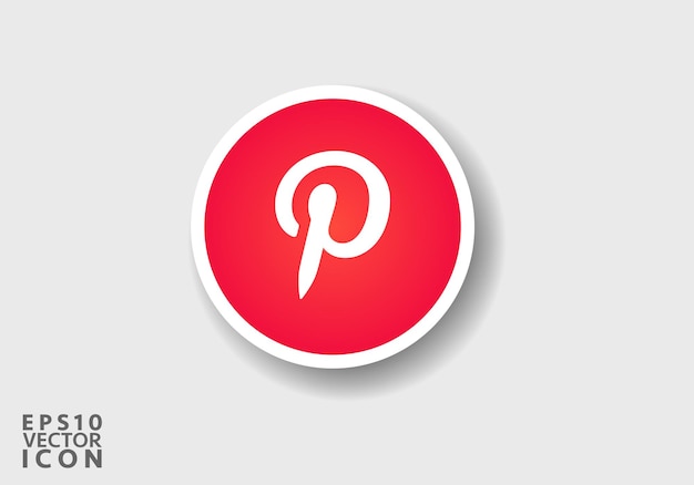 Logo Pinterest Realistyczne Ikony Mediów Społecznościowych Logotyp Pinterest Kolorowy Płaski Szablon Ikony