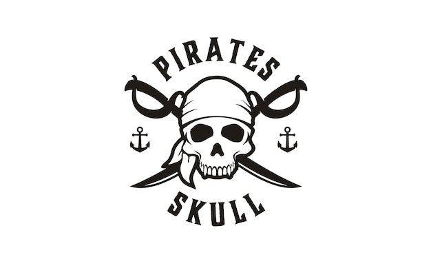 Plik wektorowy logo piraci skull & crossing swords