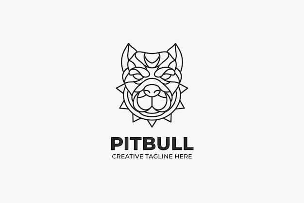 Logo Pitbull Head Monoline