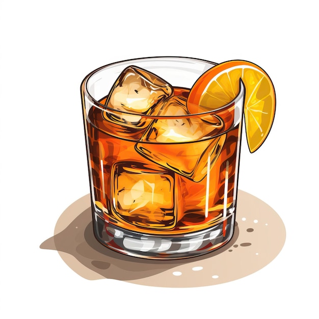 Plik wektorowy logo płaskiego wektora whiskey sour wektora białego tła i