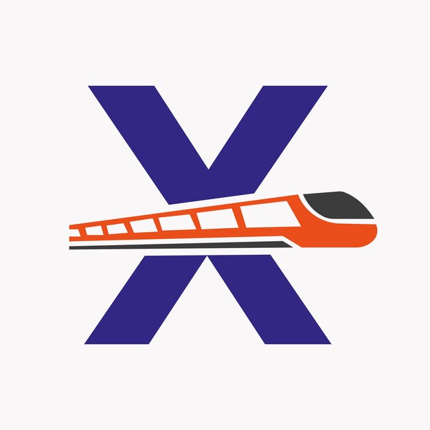 Plik wektorowy logo pociągu na literze x express symbol wektorowy szablon