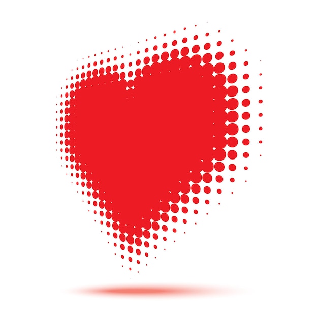Logo półtonów serca w perspektywie. Projekt wektor ikona serca dla medycyny, zdrowia, high tech.