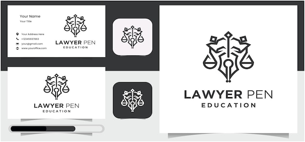 Logo Prawnika Z Długopisem Koncepcja Logo W Postaci Klasycznych Wag I Długopisów Classic Stationery