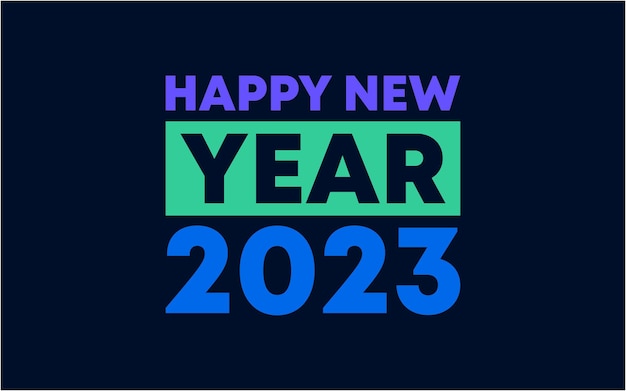 Logo Projekt Banner Szczęśliwego Nowego Roku 2023 Streszczenie Proste