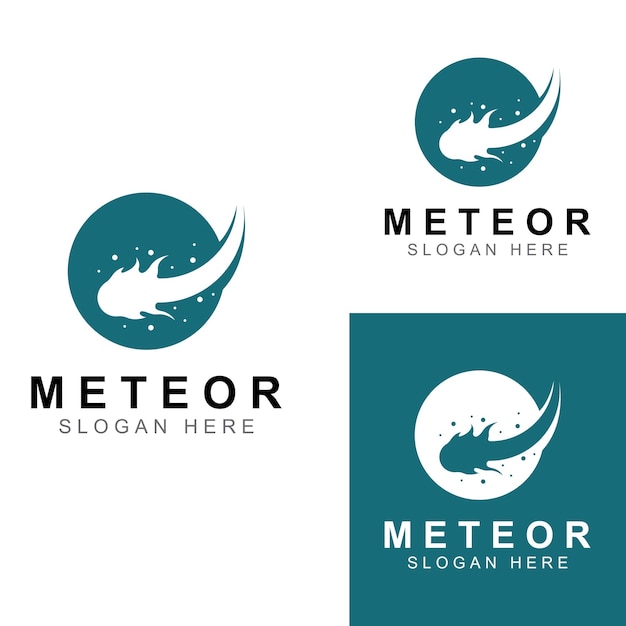 Logo Projekt Wektor Szablon Ilustracja Meteor Lub Obiekt Kosmiczny