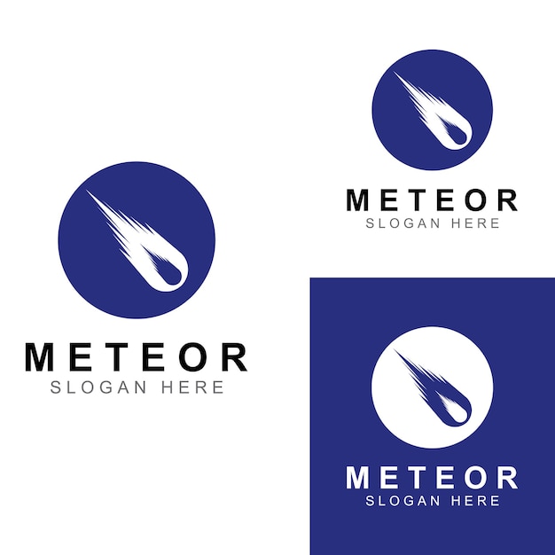 Logo Projekt Wektor Szablon Ilustracja Meteor Lub Obiekt Kosmiczny