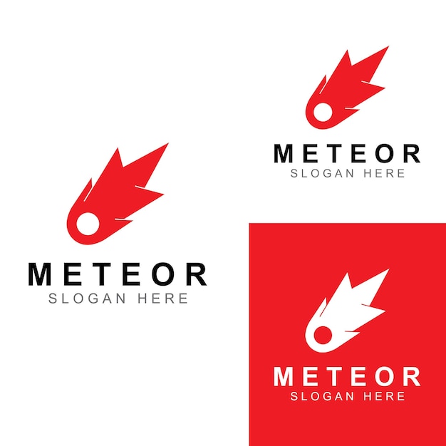 Logo Projekt Wektor Szablon Ilustracja Meteor Lub Obiekt Kosmiczny