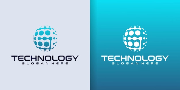 Logo projektowanie technologii Abstrakt Logo globu z połączeniem technologicznym