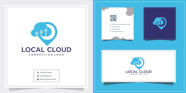 Logo Projektu W Chmurze łączy Kreatywne Połączenie I Szablon Wizytówki