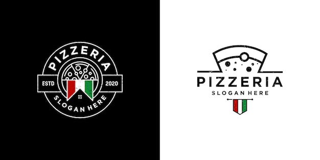 Logo Projektu Włoskiej Pizzy. Symbole żywności I Napojów Oraz Restauracji.