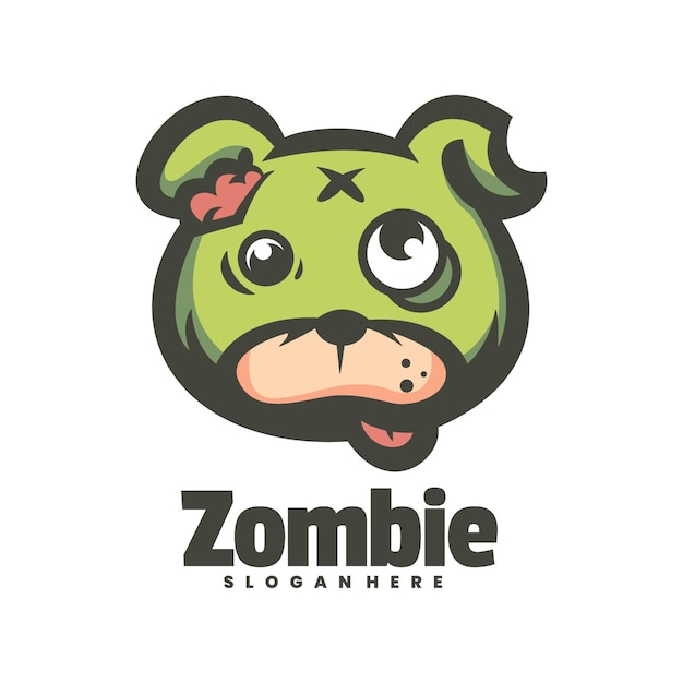 Plik wektorowy logo psa zombie z napisem pies zombie