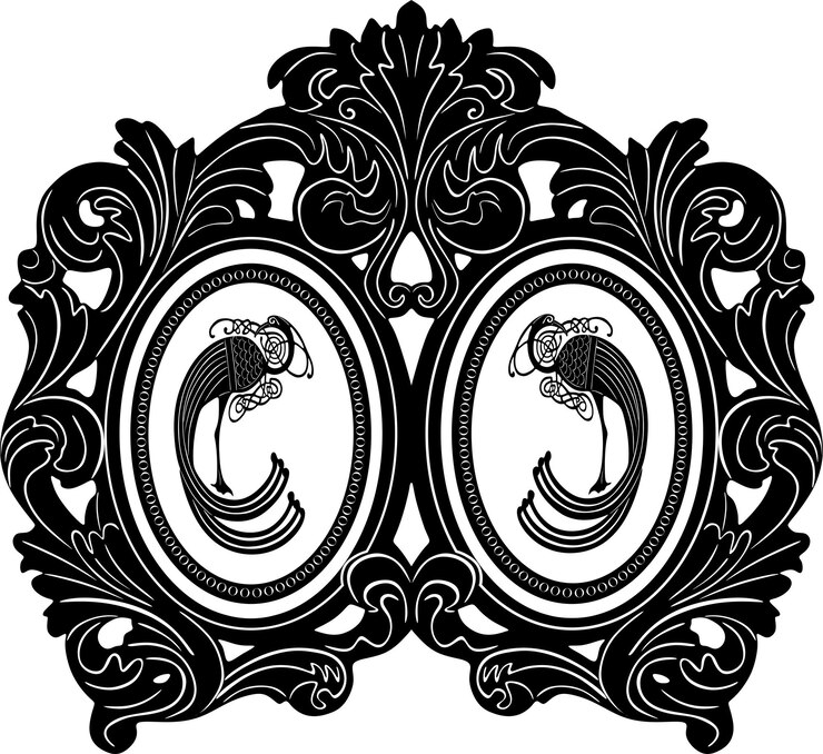 Wektor logo ptaka bażanta z kwiecistą ramą ręcznie projektowany wektor