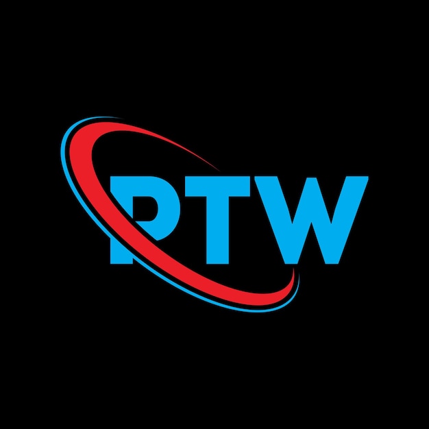 Logo PTW (litera PTW) - inicjały PTW (związane z okręgiem i dużymi literami) logo PTW (typografia PTW dla firmy technologicznej i marki nieruchomości)