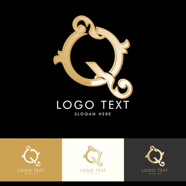 Plik wektorowy logo q, monogram q, gold, vector q, logo design