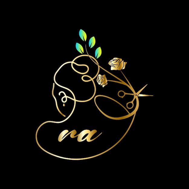 Logo Ra Monogramy, Salon, Szablon Wektor Luxury Cosmetics Spa Beauty