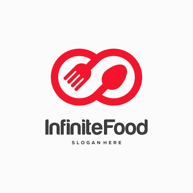 Logo Restauracji Infinity Food Projektuje Wektor Koncepcyjny, Szablon Logo Infinity I Food