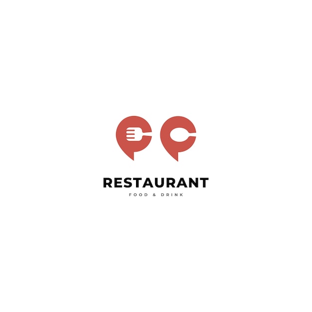 Plik wektorowy logo restauracji z ikoną łyżki i widelca nowoczesna koncepcja linii
