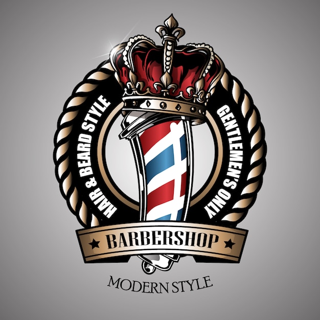 Plik wektorowy logo retro słup fryzjerski