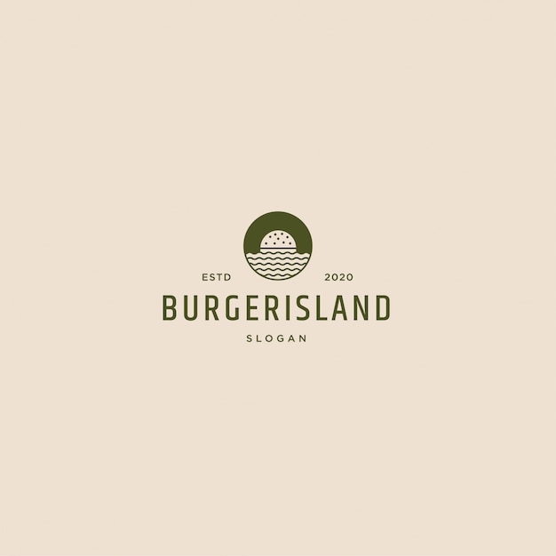 Logo retro vintage wyspa burger