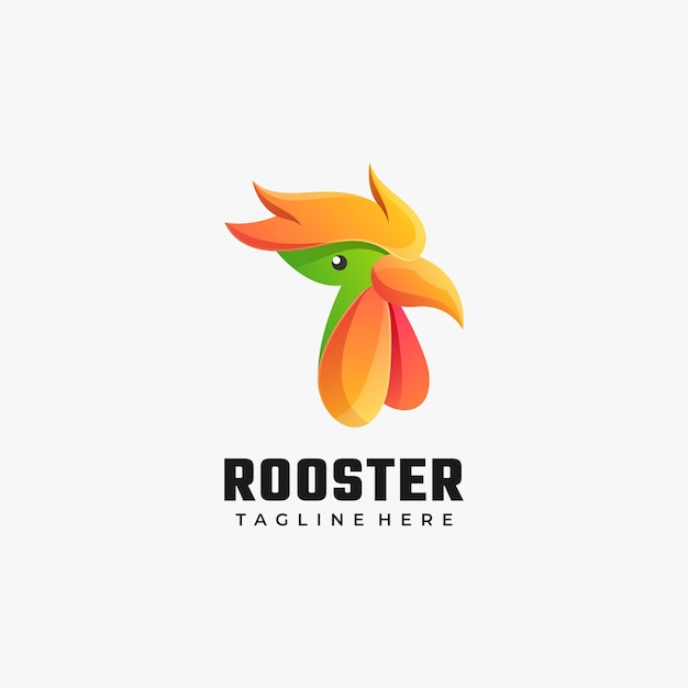 Logo Rooster Gradient Kolorowy Styl.