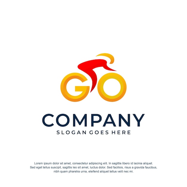 Plik wektorowy logo rowerowe przejdź logo wektor premium