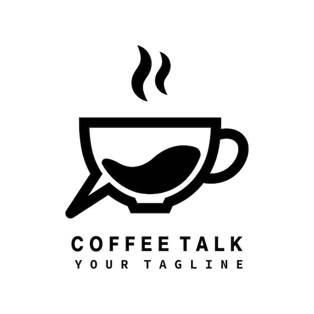 Logo Rozmowy Przy Kawie Proste Logo Linii Rozmowy Przy Kawie