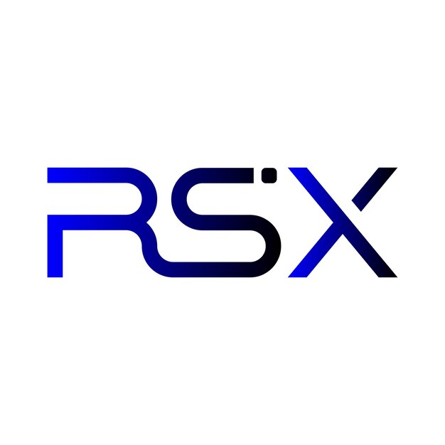 Logo RSX abstrakcyjna typografia prosty nowoczesny minimalistyczny projekt wektorowy