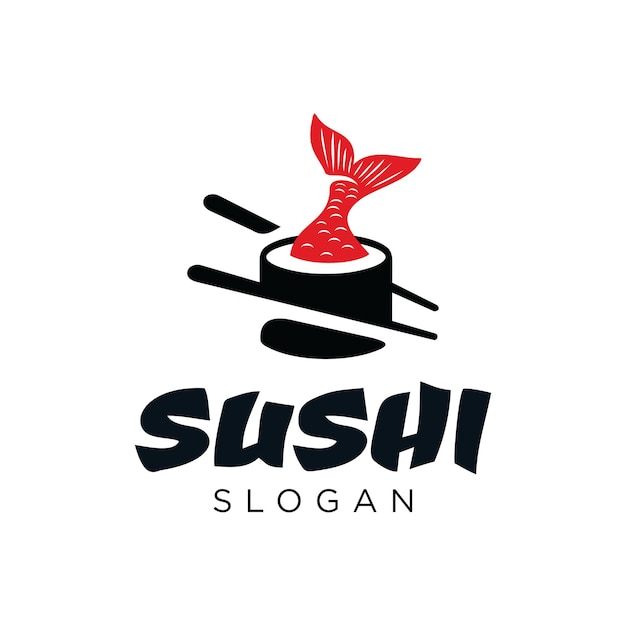 Plik wektorowy logo ryby sushi z pałeczkami