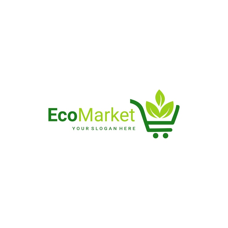 Wektor logo rynku ekologicznegozielony naturalny projekt supermarketu